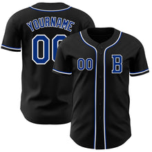 Laden Sie das Bild in den Galerie-Viewer, Custom Black Royal-White Authentic Baseball Jersey