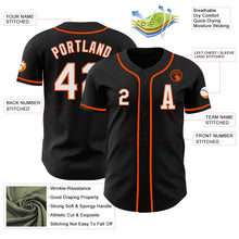 Laden Sie das Bild in den Galerie-Viewer, Custom Black White-Orange Authentic Baseball Jersey