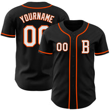 Laden Sie das Bild in den Galerie-Viewer, Custom Black White-Orange Authentic Baseball Jersey
