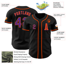 Laden Sie das Bild in den Galerie-Viewer, Custom Black Purple-Orange Authentic Baseball Jersey