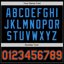 Laden Sie das Bild in den Galerie-Viewer, Custom Black Orange-Electric Blue Authentic Baseball Jersey