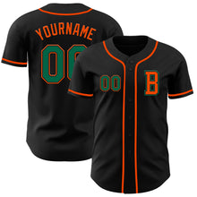 Загрузить изображение в средство просмотра галереи, Custom Black Kelly Green-Orange Authentic Baseball Jersey