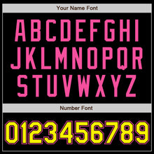 Load image into Gallery viewer, Custom Black Light Yellow-Pink Authentic Baseball Jersey