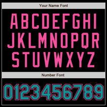 Laden Sie das Bild in den Galerie-Viewer, Custom Black Teal-Pink Authentic Baseball Jersey