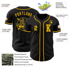 Laden Sie das Bild in den Galerie-Viewer, Custom Black Gold Authentic Baseball Jersey