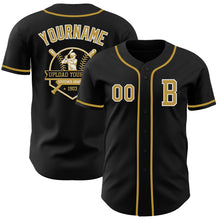 Загрузить изображение в средство просмотра галереи, Custom Black Old Gold-White Authentic Baseball Jersey