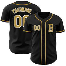 Загрузить изображение в средство просмотра галереи, Custom Black Old Gold-White Authentic Baseball Jersey