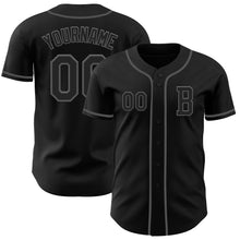 Laden Sie das Bild in den Galerie-Viewer, Custom Black Steel Gray Authentic Baseball Jersey