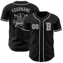 Laden Sie das Bild in den Galerie-Viewer, Custom Black Gray-White Authentic Baseball Jersey