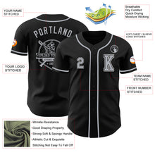 Laden Sie das Bild in den Galerie-Viewer, Custom Black Gray-White Authentic Baseball Jersey