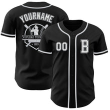 Laden Sie das Bild in den Galerie-Viewer, Custom Black White-Gray Authentic Baseball Jersey