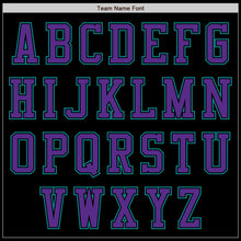 Laden Sie das Bild in den Galerie-Viewer, Custom Black Purple-Teal Authentic Baseball Jersey