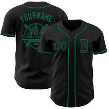 Загрузить изображение в средство просмотра галереи, Custom Black Kelly Green Authentic Baseball Jersey