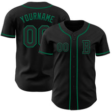 Загрузить изображение в средство просмотра галереи, Custom Black Kelly Green Authentic Baseball Jersey