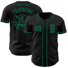 Загрузить изображение в средство просмотра галереи, Custom Black Kelly Green Authentic Baseball Jersey