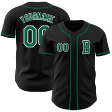 Загрузить изображение в средство просмотра галереи, Custom Black Kelly Green-White Authentic Baseball Jersey