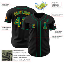 Загрузить изображение в средство просмотра галереи, Custom Black Kelly Green-Gold Authentic Baseball Jersey