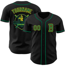 Загрузить изображение в средство просмотра галереи, Custom Black Kelly Green-Gold Authentic Baseball Jersey