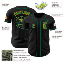 Загрузить изображение в средство просмотра галереи, Custom Black Kelly Green-Gold Authentic Baseball Jersey