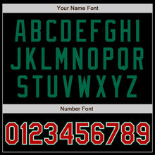 Laden Sie das Bild in den Galerie-Viewer, Custom Black Red-Kelly Green Authentic Baseball Jersey