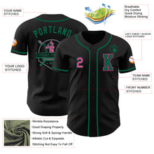 Laden Sie das Bild in den Galerie-Viewer, Custom Black Pink-Kelly Green Authentic Baseball Jersey