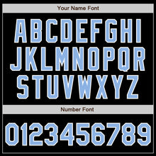 Laden Sie das Bild in den Galerie-Viewer, Custom Black Light Blue-White Authentic Baseball Jersey