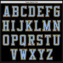 Load image into Gallery viewer, Custom Black Yellow-Light Blue Authentic Baseball Jersey