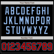 Laden Sie das Bild in den Galerie-Viewer, Custom Black Red-Light Blue Authentic Baseball Jersey