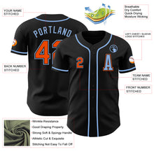 Laden Sie das Bild in den Galerie-Viewer, Custom Black Orange-Light Blue Authentic Baseball Jersey