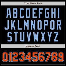 Laden Sie das Bild in den Galerie-Viewer, Custom Black Orange-Light Blue Authentic Baseball Jersey