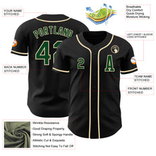 Laden Sie das Bild in den Galerie-Viewer, Custom Black Green-Cream Authentic Baseball Jersey