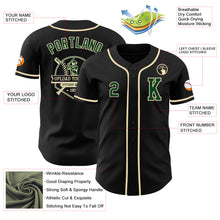 Laden Sie das Bild in den Galerie-Viewer, Custom Black Green-Cream Authentic Baseball Jersey