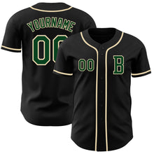 Laden Sie das Bild in den Galerie-Viewer, Custom Black Green-Cream Authentic Baseball Jersey