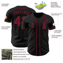 Laden Sie das Bild in den Galerie-Viewer, Custom Black Crimson Authentic Baseball Jersey