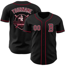 Laden Sie das Bild in den Galerie-Viewer, Custom Black Crimson-White Authentic Baseball Jersey
