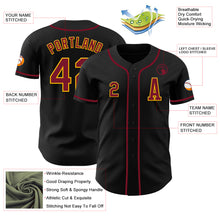 Laden Sie das Bild in den Galerie-Viewer, Custom Black Crimson-Gold Authentic Baseball Jersey
