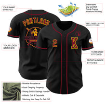 Laden Sie das Bild in den Galerie-Viewer, Custom Black Crimson-Gold Authentic Baseball Jersey
