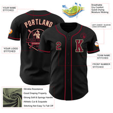 Laden Sie das Bild in den Galerie-Viewer, Custom Black Crimson-Cream Authentic Baseball Jersey