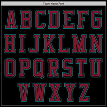 Laden Sie das Bild in den Galerie-Viewer, Custom Black Teal-Crimson Authentic Baseball Jersey