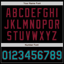 Laden Sie das Bild in den Galerie-Viewer, Custom Black Teal-Crimson Authentic Baseball Jersey