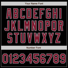 Laden Sie das Bild in den Galerie-Viewer, Custom Black Crimson-Gray Authentic Baseball Jersey
