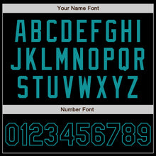 Laden Sie das Bild in den Galerie-Viewer, Custom Black Teal Authentic Baseball Jersey