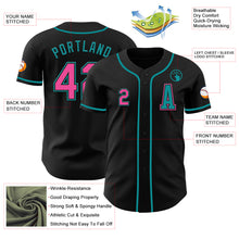 Laden Sie das Bild in den Galerie-Viewer, Custom Black Pink-Teal Authentic Baseball Jersey