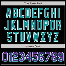 Laden Sie das Bild in den Galerie-Viewer, Custom Black Purple-Teal Authentic Baseball Jersey
