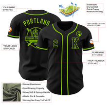 Laden Sie das Bild in den Galerie-Viewer, Custom Black Neon Green Authentic Baseball Jersey