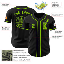 Laden Sie das Bild in den Galerie-Viewer, Custom Black Neon Green Authentic Baseball Jersey