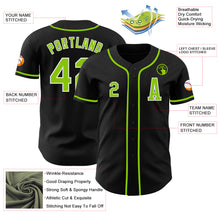 Laden Sie das Bild in den Galerie-Viewer, Custom Black Neon Green-White Authentic Baseball Jersey