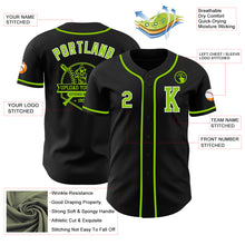 Laden Sie das Bild in den Galerie-Viewer, Custom Black Neon Green-White Authentic Baseball Jersey