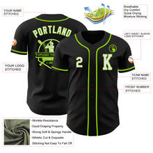 Laden Sie das Bild in den Galerie-Viewer, Custom Black White-Neon Green Authentic Baseball Jersey