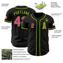 Laden Sie das Bild in den Galerie-Viewer, Custom Black Pink-Neon Green Authentic Baseball Jersey
